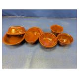 (6) TST Genuine Oven Serve Brown Bowls
