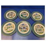 (6) Homer Laughlin State Souvenir Plates