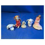 (5) Angel Figurines ï¿½ Resin & Porcelain Mix