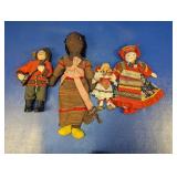 (4) Handmade Cultural Dolls Dressed