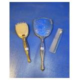 (3) Ornate Hand Mirror Brush Comb Set