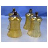 (4) Amber Glass Peg Candle Holders