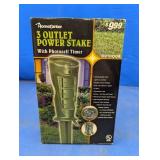 HomeCenter 3 Outlet Power Stake w/ Timer