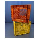 (2) Plastic Milk Crates