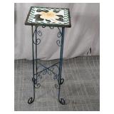 (1) Metal Tile-Top Plant Stand