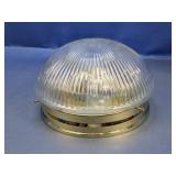 (1) Ribbed Glass Ceiling Light Fixture