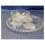 (2) Glass Chip & Dip Serving Platter Duo
