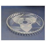(1) Clear Glass Divided Serving Plate