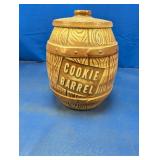Vintage Brown Ceramic "COOKIE BARREL" Jar