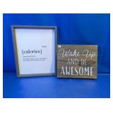 (2) Complementary Wall Hanging Signs