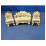 (3) Miniature Sofa & Chairs Set