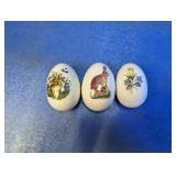 (3) Ceramic Decorative Easter Eggs