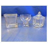 (3) Clear Glass Containers - Assorted Style