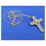 YGI Sterling Silver & CZ Cross Necklace