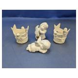 (4) Ceramic Angel Figurines & Holders