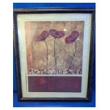 (1) Framed Floral Art Print