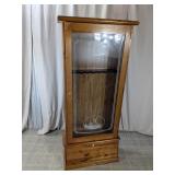 (1) Wooden Glass Door Display Cabinet