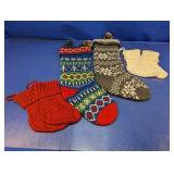 (6) Knit Christmas Stockings Lot