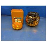 Snoopy Pumpkin Figurine & Amber Candle Holder