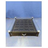 Glass Top 20-Slot Coffee Capsule Storage Drawer