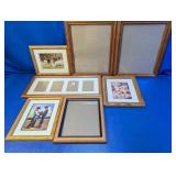 (7) Framed Art Prints & Empty Picture Frames