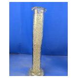 (1) Tall Glass Cylinder Vase w/ Clear Beads