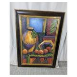 (1) Framed Abstract Still Life Painting