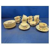 (25) Floral Pattern Cups & Saucers