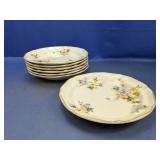 (7) Mikasa Heritage Pansies Dinner Plates