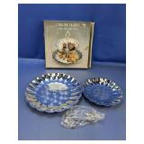 Chrome Plated 2-Tier Serving Tray Set