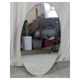 (1) Sleek Oval Wall Mirror Frameless