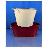 (2) Decorative Metal Tub Set