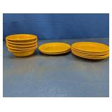 (12) Oven Serve Mustard Yellow Plates & Bowls