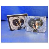 (2) Square Frosted Glass Photo Frames Duo