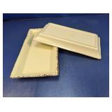 (2) Rectangular Plastic Serving Trays