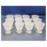 (12) Frosted Glass Footed Dessert/Punch Cups