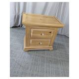 (1) Wooden Two-Drawer Nightstand