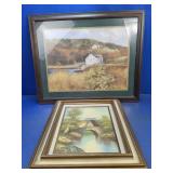 (2) Framed Landscape Art Prints ï¿½ Signed