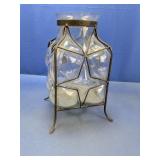 (1) Glass Vase with Metal Frame