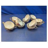 (14)Noritake/Camelot China Floral Teacups Mixed