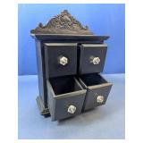 (1) Three Hands Decorative Wood Drawer Cabinet