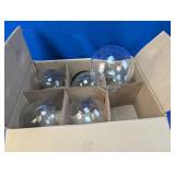 (6) Clear Glass Globe Vases/Candle Holders