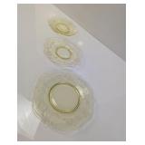 (3) Clear Glass Plates with Gold Trim