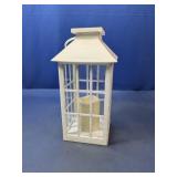 (1) White Solar Lantern with LED Candle