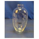 (1) Colony Hand Made in Romania Etched Glass Vase