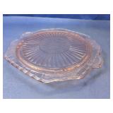 (1) Pink Depression Glass Serving Plate