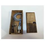 (2) Micrometer & Divider with Wooden Box