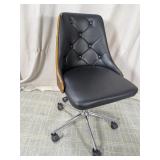 (1) Modern Black Leather Office Chair