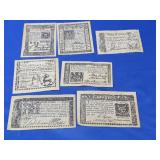(7) Colonial Replica Currency Notes
