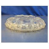 (2) Clear Glass Floral Berry Design Platters